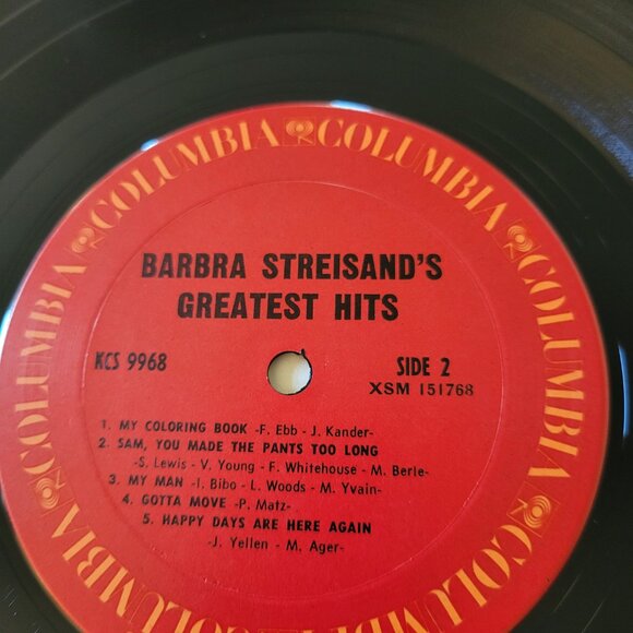 BARBRA STREISAND Greatest Hits LP 1970 Columbia Records KCS 9968 Pop Music LP8 - Picture 6 of 9